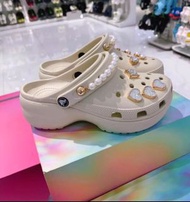 全新正品 Crocs  雲朵厚底涼鞋 女款 白色/黑色/骨白色/粉色