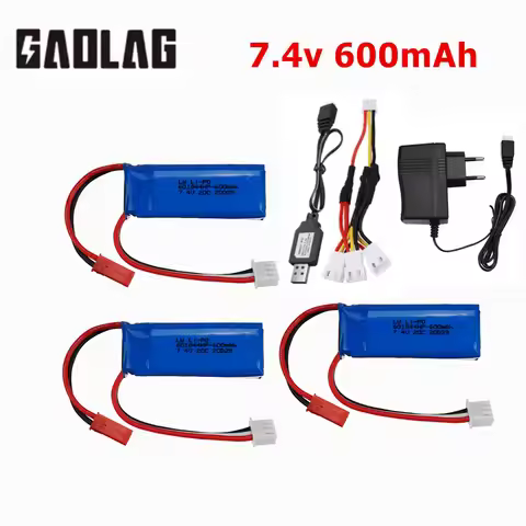 7.4V 600mAh Lipo Battery for WLtoys K969 K979 K989 K999 P929 P939 RC Car spare Parts 7.4 V 600 mAh B