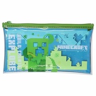 日本版 Minecraft 袋 收納袋 化妝袋 (GREEN Flat) 戶外旅行儲存整理小物收納袋包 平行進口 筆袋