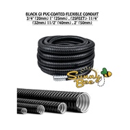 BLACK GI PVC-COATED FLEXIBLE CONDUIT (15MTR) - 3/4" (20mm) 1" (25mm) , (25FEET)- 11/4" (32mm) 11/2" 