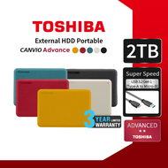 Toshiba External HDD (2TB)USB 3.2 SuperSpeed HDD 2.5 รุ่น (Canvio Advance V10)Security/Auto-backup H