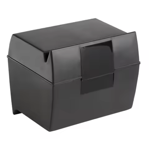Plastic Index Card Box, 5 x 8 Inches, 500 Card Capacity, Black