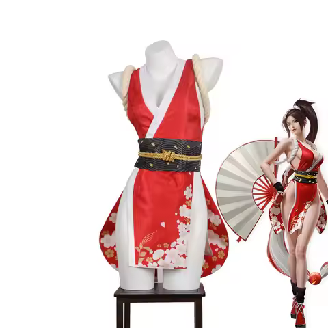Mai Shiranui Cosplay Costume Game Mortal Kombat Women Disguise Clothes Roleplay Outfits Fantasy Hall