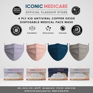 Iconic 4 Ply KID Antiviral Copper Medical Face Mask - Plain (30pcs)