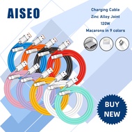 Macaron charging cable zinc alloy silicone 120W fast charging cable transmission data cable
