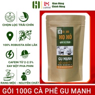 [Gu Mạnh] Gói 100g Cà phê rang xay pha phin Gu Mạnh - rang mộc nguyên chất dùng pha phin- đậm đắng m