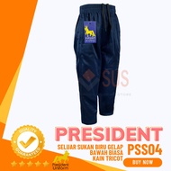 Seluar Sukan Kaki Biasa Biru Gelap (Kain Tebal) Blue President - PSS04 / Baju Uniform Sekolah