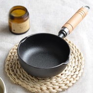 11cm/13cm Cast Iron Signature Saucepan, Small Pot wood Handle, Multipurpose Handy Small Saucepan, In