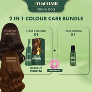 【2 IN 1 COLOUR CARE BUNDLE】400ml Ginger Warna Rambut Tutup Uban Hair Dye 70ml Damaged Hair Condition