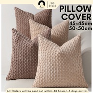 [SG] 50×50cm Throw Pillow Cover Nordic Pillow Case Cushion Cover Plush Sofa Zipper Pillowcase Square