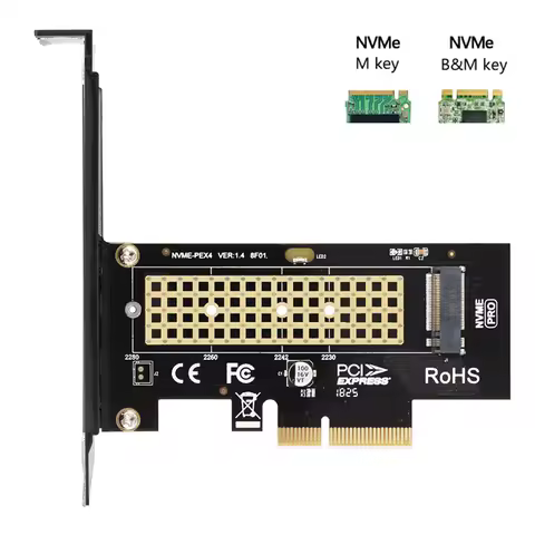 M.2 NVME SSD to PCIE X1 X4 Adapter Card 2280 SSD PCIe 3.0 4.0 Expansion Card for Desktop PC PCI-E GE