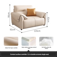 AUGA โซฟาหนังแท้ l shape sofa big size genuine leather sofa for living room