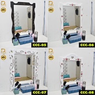 Ready Stock Frame Mirror Cermin Berbingkai Kayu Hiasan Deco Dinding Wooden Berukir Exclusive Cermin Gantung Frame