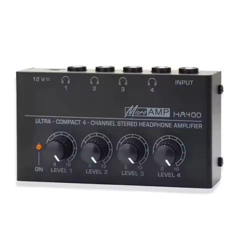 Behringer HA400 Headphone Amplifier Ultra Compact Stereo Headphone Amplifier 4-Channel Music Audio A
