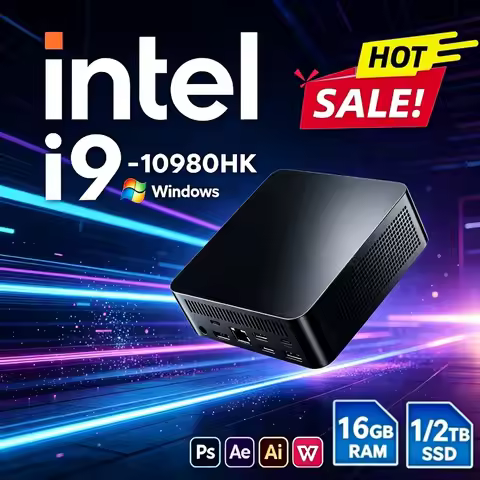 New Core i9 10980HK, 2026 Ultra Intel M.2 SSD, 4K UHD, WiFi 6, BT5.2 Compact Gaming Desktop 8GB/16GB