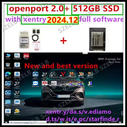 Tactrix Openport 2.0+ 360GB SSD with 2024.12 xentry full software ready to use xentry 2024.12 Diagno