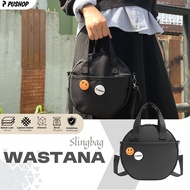 HOTSHOP (FREE Pin) Men's Sling bag WASTANAWanita - Unisex Cabvas Sling bag FREE 2 PIN BROS Sling bag
