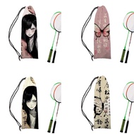 [Badminton Racket Bag] New Style Brush Character Antique Portable Racket Bag Badminton Racket Bag Drawstring Storage Badminton Bag