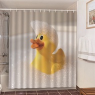 ม่านอาบน้ำลายลูกเป็ดตลก2ตัวม่านห้องน้ำตกแต่งห้องน้ำบ้านสำหรับเด็กม่านกันแสงกันน้ำผ้าม่านอาบน้ำ