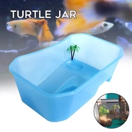 Turtle Habitat Box Aquarium Tank Breeding Tank With Basking Ramp Open Turtle Tank Mini Reptile Tank 