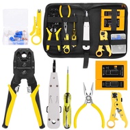 [PM] Handskit RJ45 RJ11 RJ12 Network Repairing Plier Tool Kit with Cable Tester Spring Clamp Crimping Tool Crimping Pliers