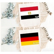 Angbaligya Flag Theme Tote Bag Canvas | Shoulder Bag (EGYPT , GERMANY)
