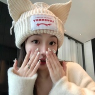Mũ Len Dệt Kim Tai Mèo Lợn Dễ Thương Giữ Ấm Mùa Đông Cho Cặp Đôi Mũ Tròn Không Viền Thời Trang Thườn