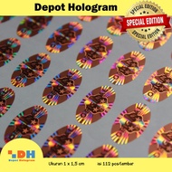 3D Oval Hologram Sticker 3 Stars 1 x 1.8 cm