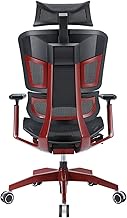 Ergonomic Office Chair Luxury Boss Chair with 3D Armrests, Breathable Mesh Executive Chairs with 5 Gears Adjustable Lumbar Support, Sedentary Comfort Computer Chair/1615 (Color : Red, Size : No)