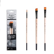 Giorgione 3pcs (Angular,Flat,Round) Nylon Brush Set paint brush
