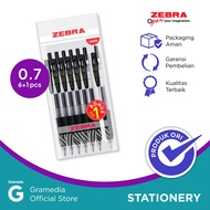 Pulpen Zebra Sarasa Clip 07 Black Set 6 Pcs