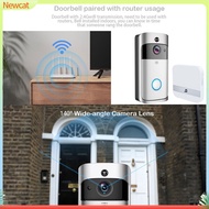 {Newcat}  V5 Video Doorbell Sensitive Recording Night Vision Home Outdoor Wireless Electronic Peephole Doorbell for Home