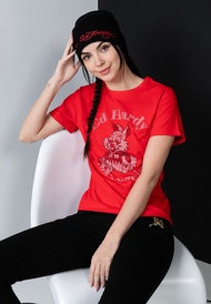 Ed Hardy L.A Rabbit Graphic T-Shirt for Women – Regular Fit Cotton Tee with Rhinestone Design