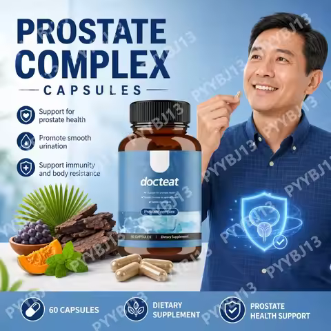 Docteat Men's Care Capsules, Daily Wellness Support with Saw Palmetto Pygeum, Pumpkin Seed Nettle Gr