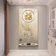 หินเพริลลา-Fu Lu Chan ภาพเขียนทัศนียภาพผ้าใบทางเข้า Hiasan Pintu Masuk ไฟโมเดิร์นเรียบง่ายภาพวาดติดผ