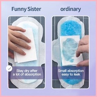 ✔ ❐ Funny Sister Sanitary Napkin Breathable 29CM 3Packs(24 Pieces ) Thickened Overnight With Wings