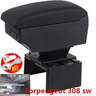 for peugeot 308 sw armrest box for peugeot 308 Center Storage box car accessories Interior with USB 