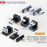 POP USB-A Mobile Phone Adapter 90 Degree USB C to USB A Adapter Right Angle USB A 3.0 Male to USB