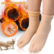 [INFASHION]1/2/3/5 Pairs Two Finger Thermal Thicken Fleece Sock Women Winter Warm Velvet Snow Socks 