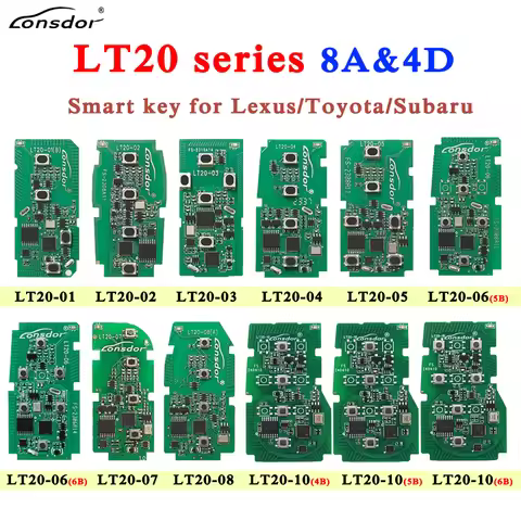 Lonsdor LT20-01 LT20-02 LT20-03 LT20-04 LT20-08 LT20-10 Smart Key PCB 8A+4D For Toyota & Lexus Suppo