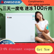 ！Display Cabinet Chigo Mini Fridge Household Full Frozen Small Freezer Fresh-Keeping Box Dual-Use Freeze Storage Mini Re