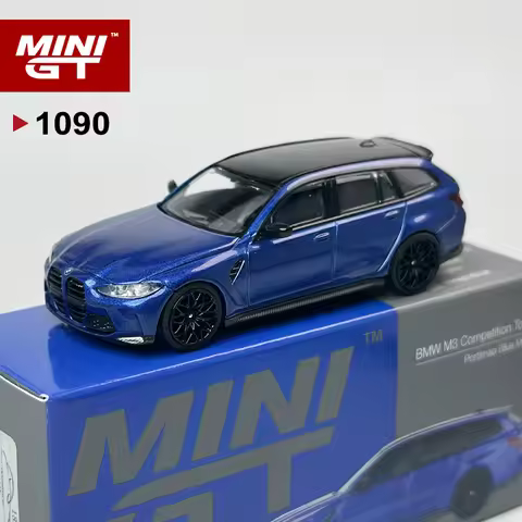 MINIGT 1:64 BMW M3 Competition Touring Portimao Blue Metallic MGT alloy car model 1090