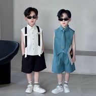 Boys Casual Suit Summer Clothes Children Handsome High-End Thin Shirt Boy Baby Boy Handsome Children