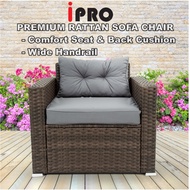 IPRO Outdoor Rattan Sofa Chair Garden Balcony Chair Outdoor Sofa Rattan Chair Rotan Kerusi Rotan Tam