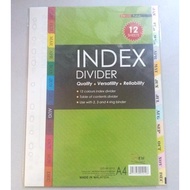Index Divider - Jan - Dec (12 sheets) 12 Colors Index Divider