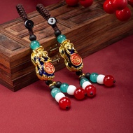 Fu Character Color-changing Car Pendant Pixiu Jewelry Multicolor Jewelry Lucky qq08 Keychain Ancient
