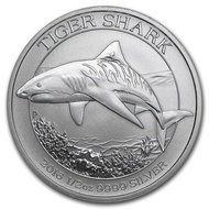 Perth Mint Australia Tiger Shark 2016 1/2 oz .999 Silver Coin BU 1/2oz 0.5oz 0.5 oz