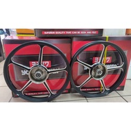 (  MATT BLACK COLOUR) YOSHIPOWER SP505 SP 505 FG505 FG 505 SPORT RIM  Wave110 & dash (1.40/1.40 x17 