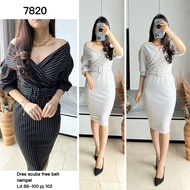 Scuba Dress free belt attached V-7820