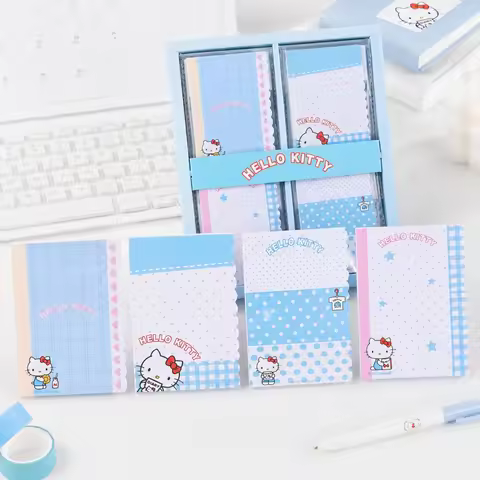 Genuine Sanrio Hello Kitty M5 Scalloped Sticky Notes Cute Memo Pad Set for Planner Journal School Of